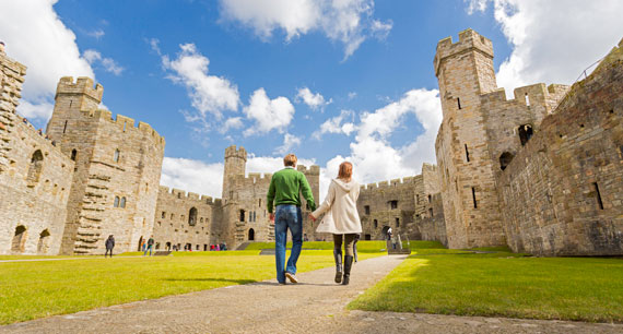 CADW site Caernarfon Castle, North Wales